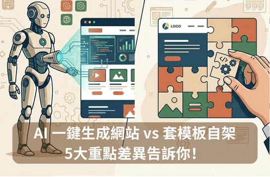 AI 一鍵生成網站 vs 套模板自架，5大重點差異告訴你！